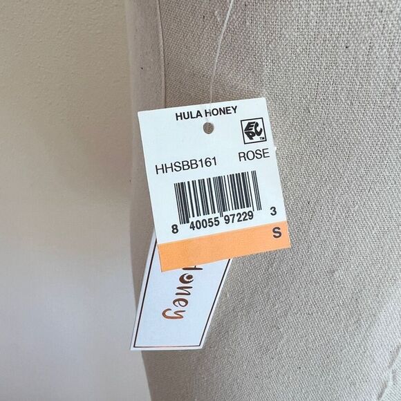 Hula Honey Floral Ruffled High Neck Bikini Swim Top Pink Size Small NWT - Picture 8 of 13